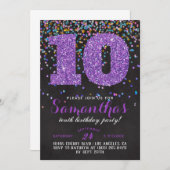 10e anniversaire Confetti Invitation (Devant / Derrière)