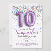 10e anniversaire Confetti Invitation (Devant)