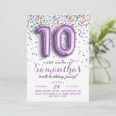 10e anniversaire Confetti Invitation (Debout devant)