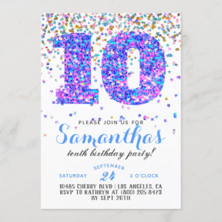 10e anniversaire Confetti Invitation