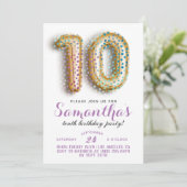 10e anniversaire Confetti Invitation (Debout devant)