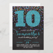 10e anniversaire Confetti Invitation (Devant / Derrière)