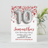 10e anniversaire Confetti Invitation (Debout devant)