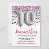 10e anniversaire Confetti Invitation (Devant)