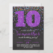 10e anniversaire Confetti Invitation (Devant)