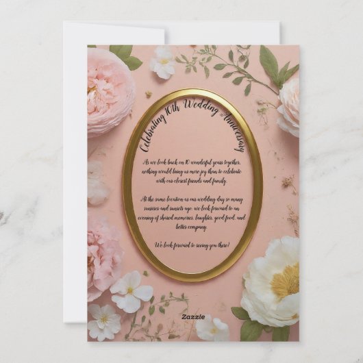 10e anniversaire de Mariage invitation (Dos)