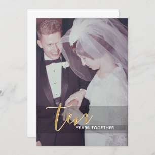 10e anniversaire du Mariage et invitation photo