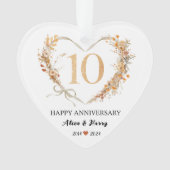 10e anniversaire du Mariage Gold Hearts Couple Pho (devant)
