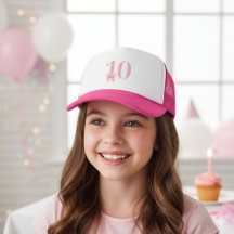 10e anniversaire fille rose Bow Casquette cadeau