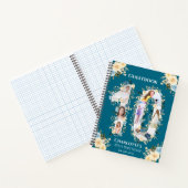 10e anniversaire Fleur Turquoise Photo Jaune Livre (Intérieur)