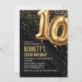 10e anniversaire Gold Black Invitation (Devant)