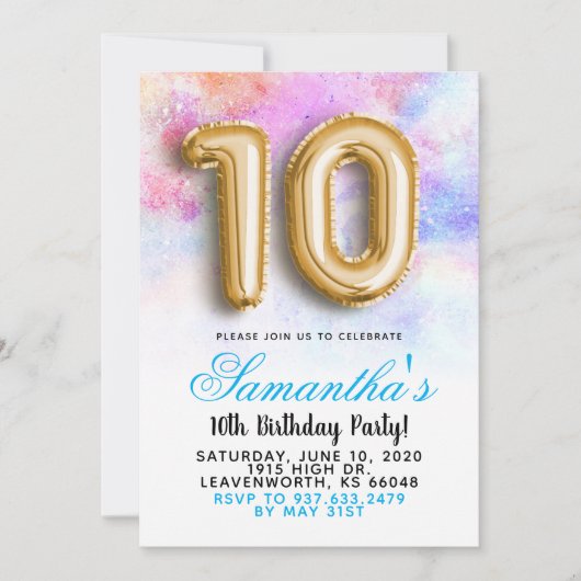 10e anniversaire Gradient Invitation (Devant)