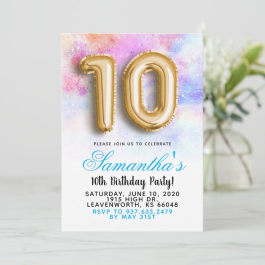 10e anniversaire Gradient Invitation (Debout devant)