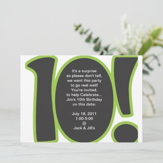 10e anniversaire Invitation (Debout devant)