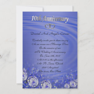 10e anniversaire Invitation bleu
