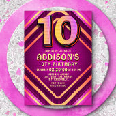 10e anniversaire Neon Invitation