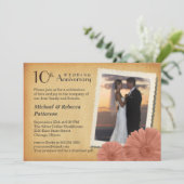 10e anniversaire Vintage Daisy Photo Invitations (Debout devant)