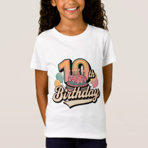 10e anniversaire Vintage fille T-shirt