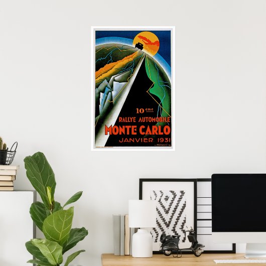 10e Automobile Rally de Monte Carlo Poster (Thuiskantoor)