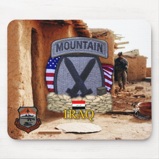 10e bergdivisie golfoorlog veteranen Mousepad Muismat (Voorkant)