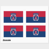 10e bergdivisie rechthoekige sticker (Vel)