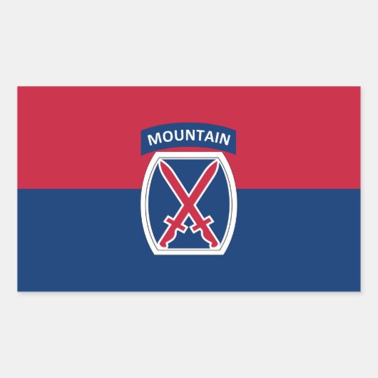10e bergdivisie rechthoekige sticker (Voorkant)