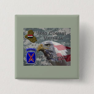 10e bergen Div Irak Veteraan Vierkante Button 5,1 Cm