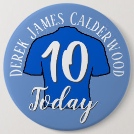 10e Birthday Football Badge voor persoonlijke Butt Ronde Button 6,0 Cm