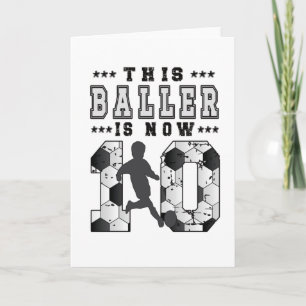 10e Birthday Gift Soccer Player 10-jarige jongen Kaart