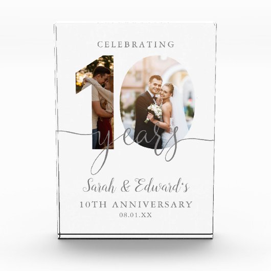 10e bruiloft Jubileum 2 Fotoblokken (Voorkant)