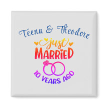 10e bruiloft Jubileum aangepaste namen