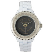 10e bruiloft Jubileum cadeau. Bewerkbare naam/datu Horloge (Voorkant)