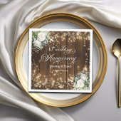 10e bruiloft Jubileum Rustieke String Lights Servet