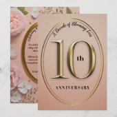 10e bruiloft Jubileum uitnodiging (Voorkant / Achterkant)