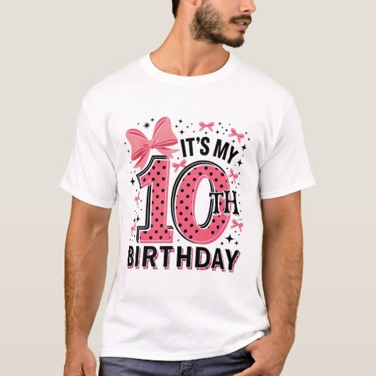 10e Coquette Verjaardag Meisje 10 Jaar Oud Meisje  T-shirt (Voorkant)