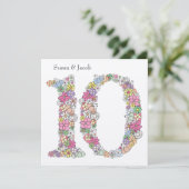 10e Dixième Anniversaire de Mariage Invitation Per (Debout devant)