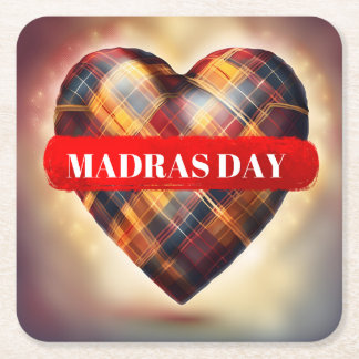 10e editie van Madras Day - Beperkte versie Vierkante Kartonnen Onderzetter