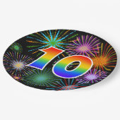 10e evenement - Fun, kleurrijk, Vet, regenboog 10 Papieren Bordje (Gekanteld)