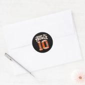 10e Football op de geboorte Ronde Sticker (Envelop)