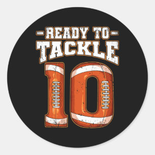 10e Football op de geboorte Ronde Sticker
