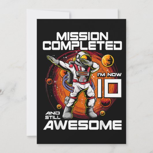 10e geboortedag Astronaut 10 jaar oude buitenruimt Save The Date (Voorkant)