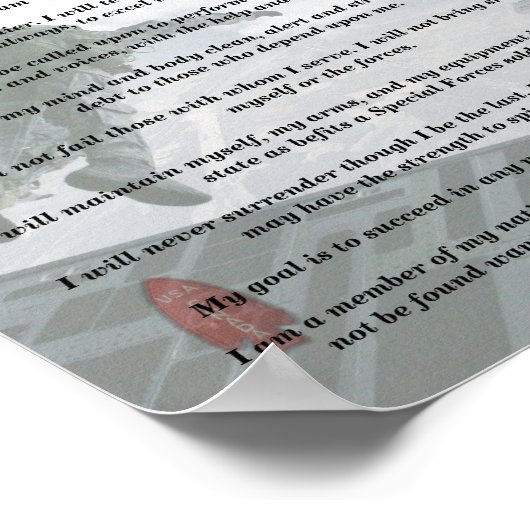 10e groupe des forces spéciales flash creed poster (Coin)