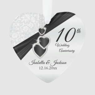 10e huwelijksjubileum aandenken ontwerp ornament