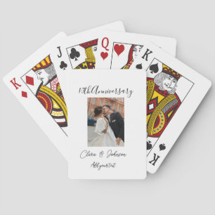10e huwelijksjubileum foto naam paar Romantisch Pokerkaarten