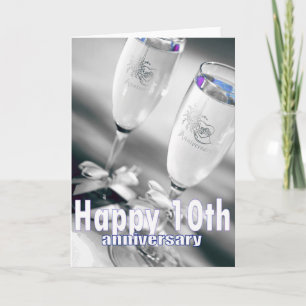 10e huwelijksverjaardag champagne viering kaart