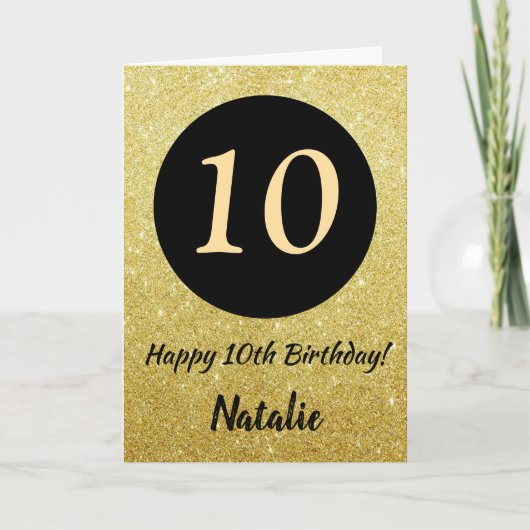 10e Joyeux Anniversaire Carte de Parties scintilla (Devant)
