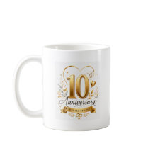 10e jubileum 10 jaar liefde goud ontwerp