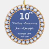 10e Jubileum diamant Keramisch Ornament (Achterkant)