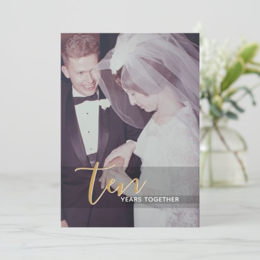 10e Jubileum en fotouitnodiging Kaart (Staand voorkant)