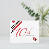 10e Jubileum (gematigde vogels) Briefkaart (Staand voorkant)